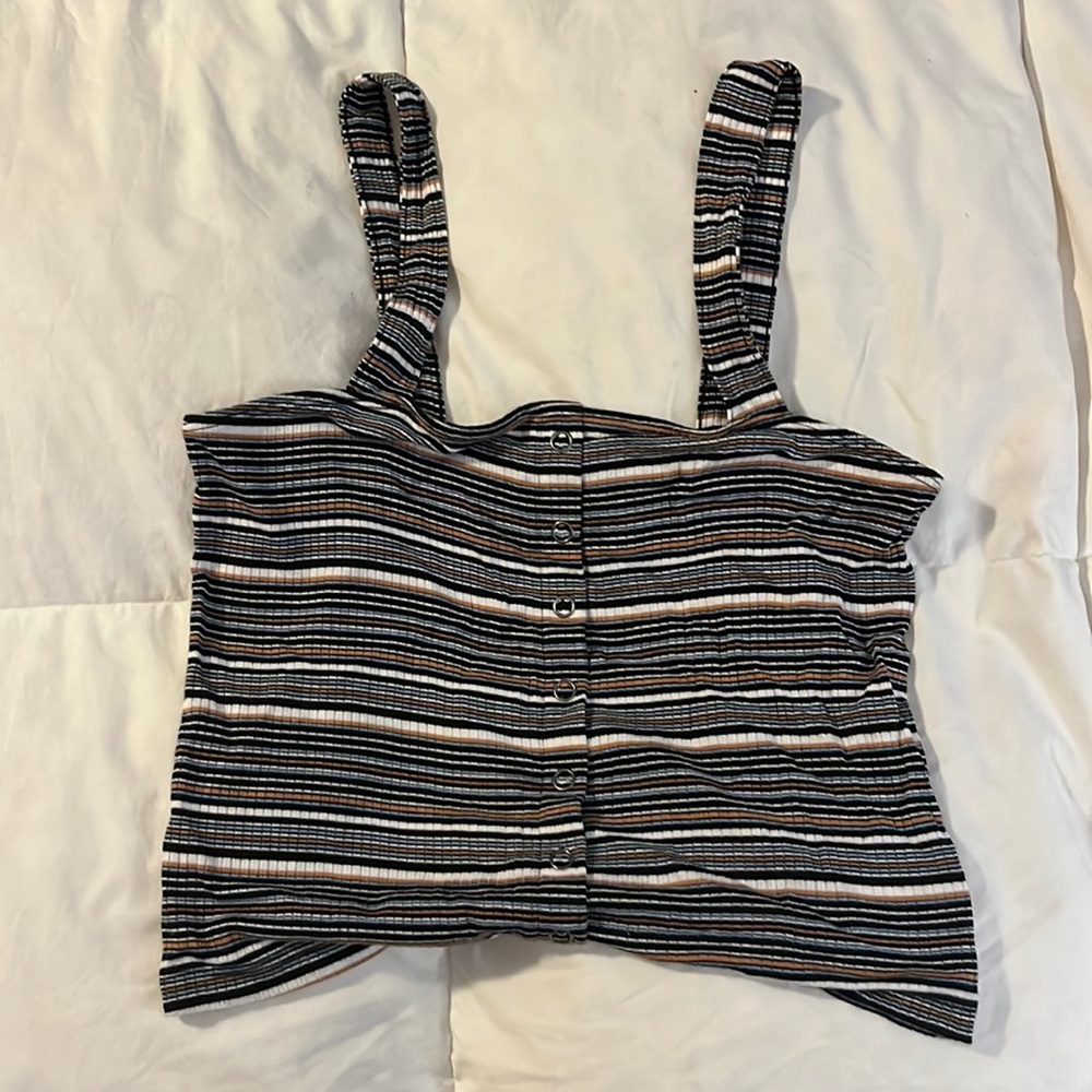 Never worn S snap front AEO striped tank